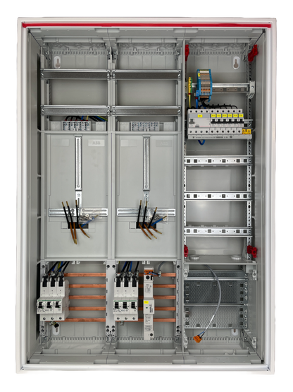 Typ 4 | ABB Striebel & John Zählerschrank verdrahtet | SLS | ÜSS | 1x FI | 6x B16