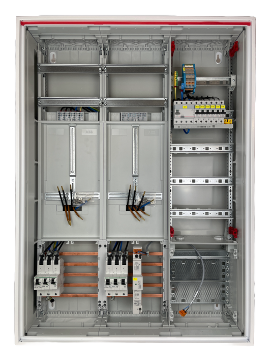 Typ 4 | ABB Striebel & John Zählerschrank verdrahtet | SLS | ÜSS | 1x FI | 6x B16