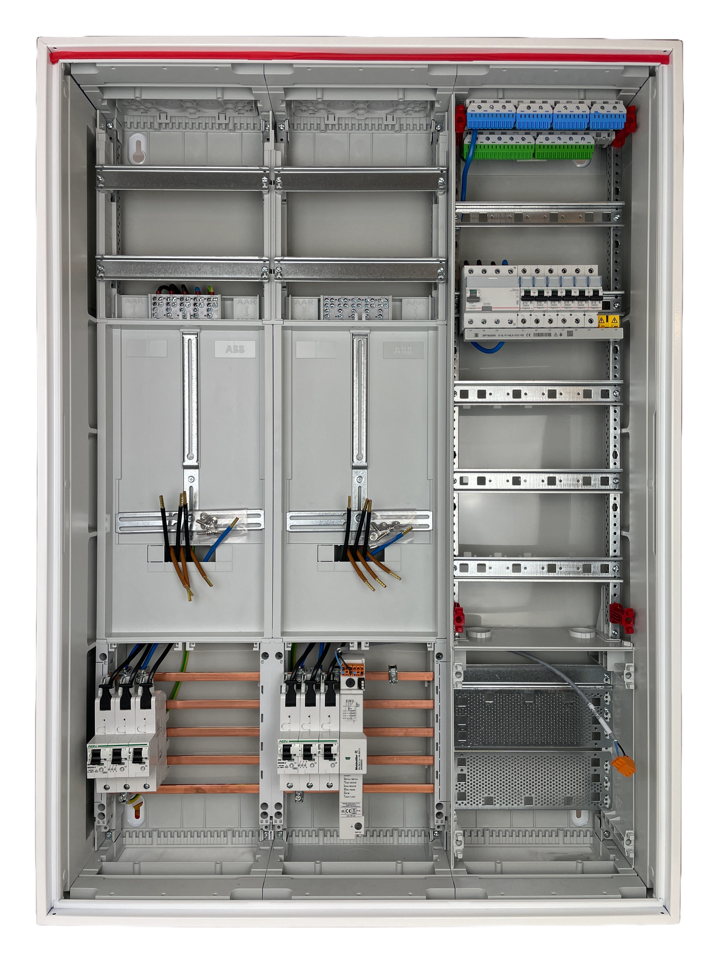 Typ 3 | ABB Striebel & John Zählerschrank verdrahtet | SLS | ÜSS | 1x FI | 6x B16
