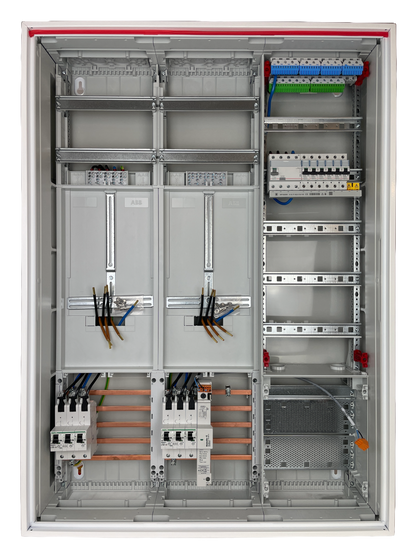 Typ 3 | ABB Striebel & John Zählerschrank verdrahtet | SLS | ÜSS | 1x FI | 6x B16