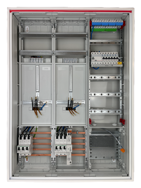 Typ 3 | ABB Striebel & John Zählerschrank verdrahtet | SLS | ÜSS | 1x FI | 6x B16