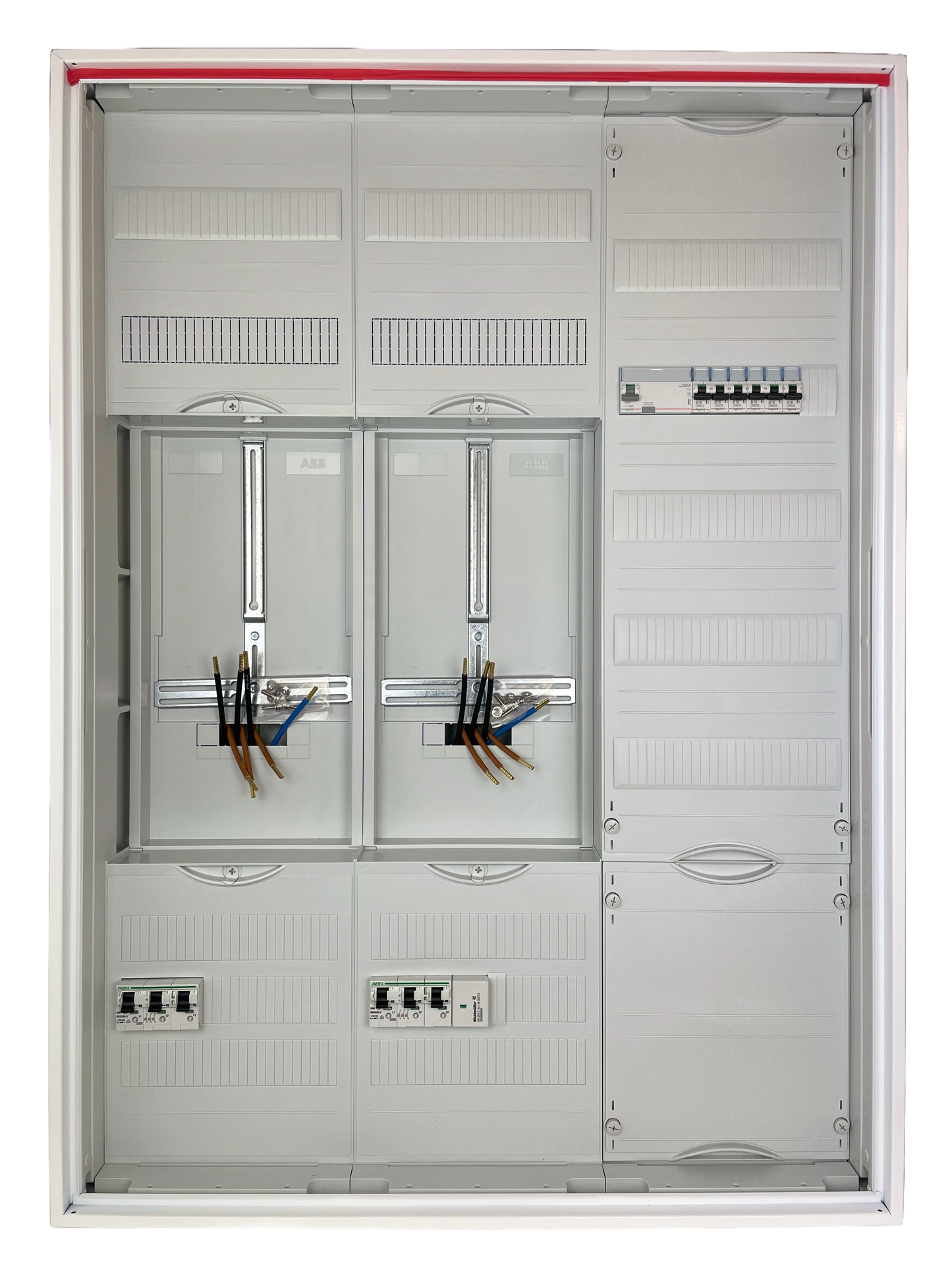 Typ 3 | ABB Striebel & John Zählerschrank verdrahtet | SLS | ÜSS | 1x FI | 6x B16