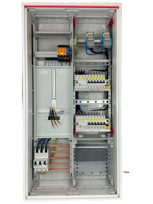 Typ 26.2 | ABB Striebel & John Zählerschrank verdrahtet | SLS | ÜSS | 2x FI | 12x B16