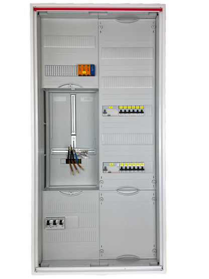 Typ 26.2 | ABB Striebel & John Zählerschrank verdrahtet | SLS | ÜSS | 2x FI | 12x B16