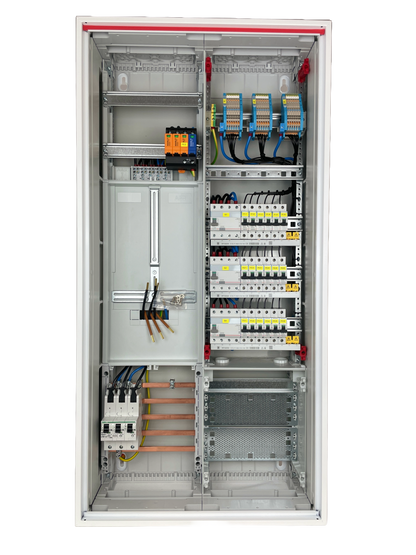 Typ 26.3 | ABB Striebel & John Zählerschrank verdrahtet | SLS | ÜSS | 3x FI | 18x B16