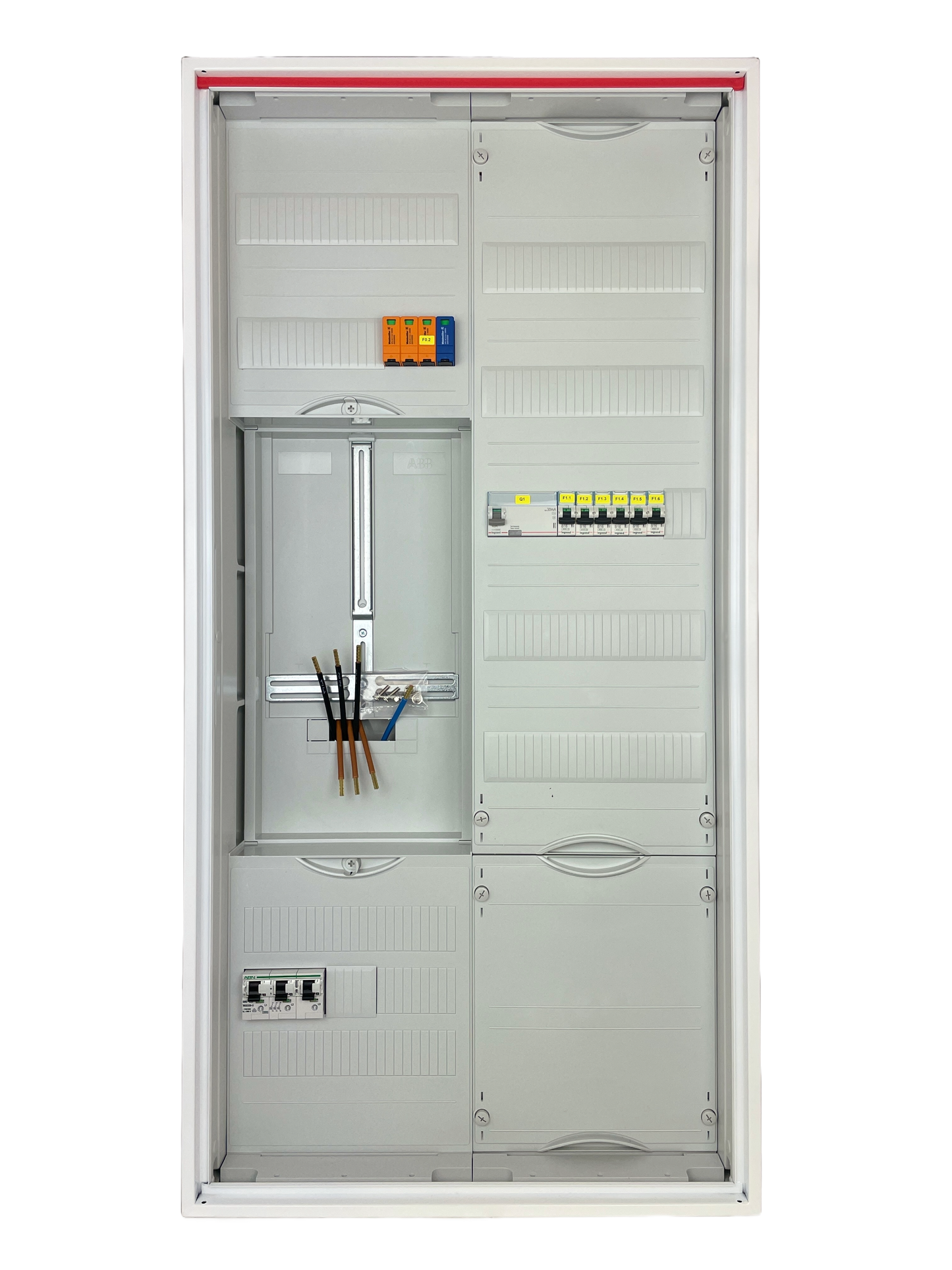 Typ 26.1 | ABB Striebel & John Zählerschrank verdrahtet | SLS | ÜSS | 1x FI | 6x B16