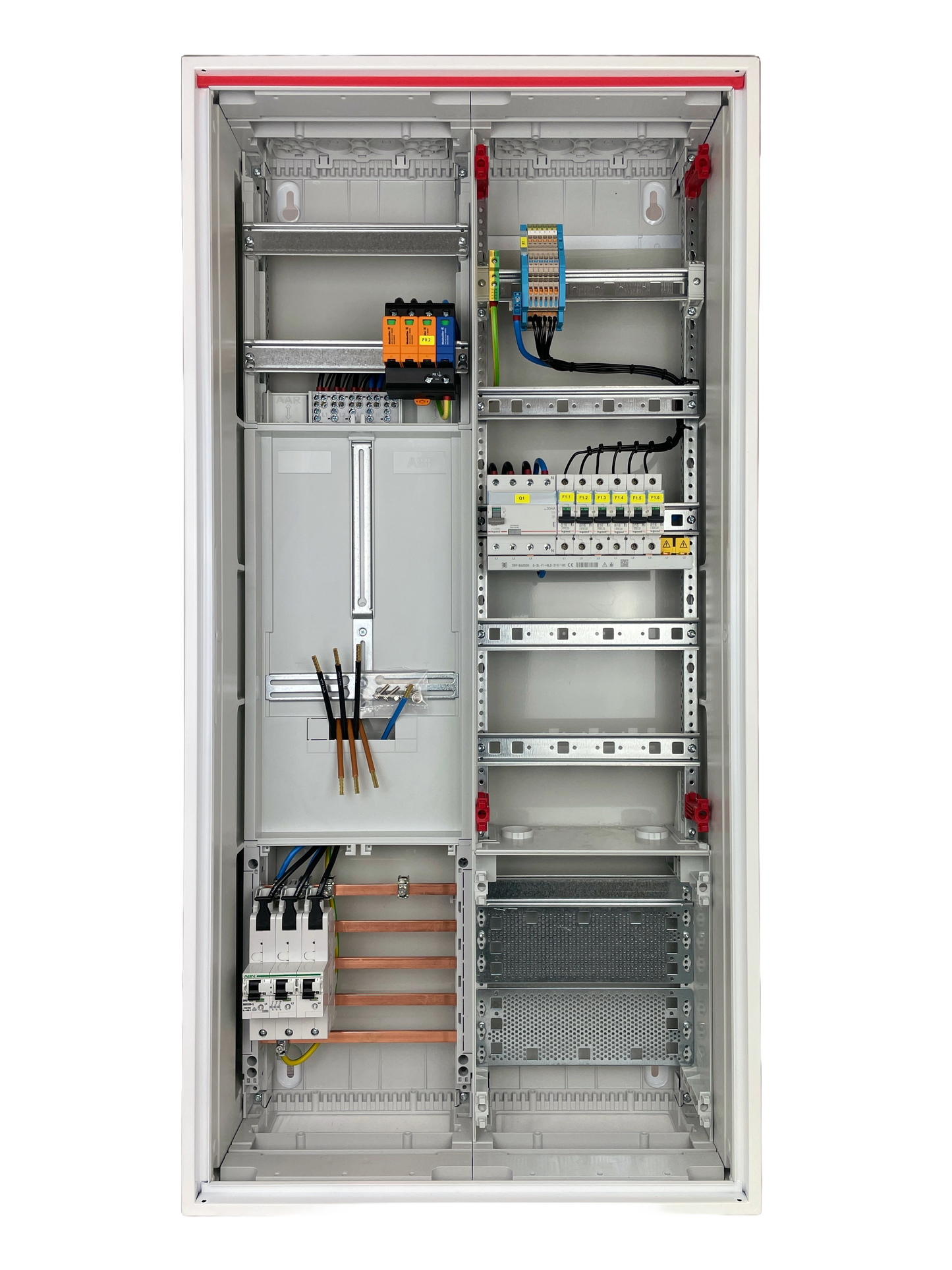 Typ 26.1 | ABB Striebel & John Zählerschrank verdrahtet | SLS | ÜSS | 1x FI | 6x B16