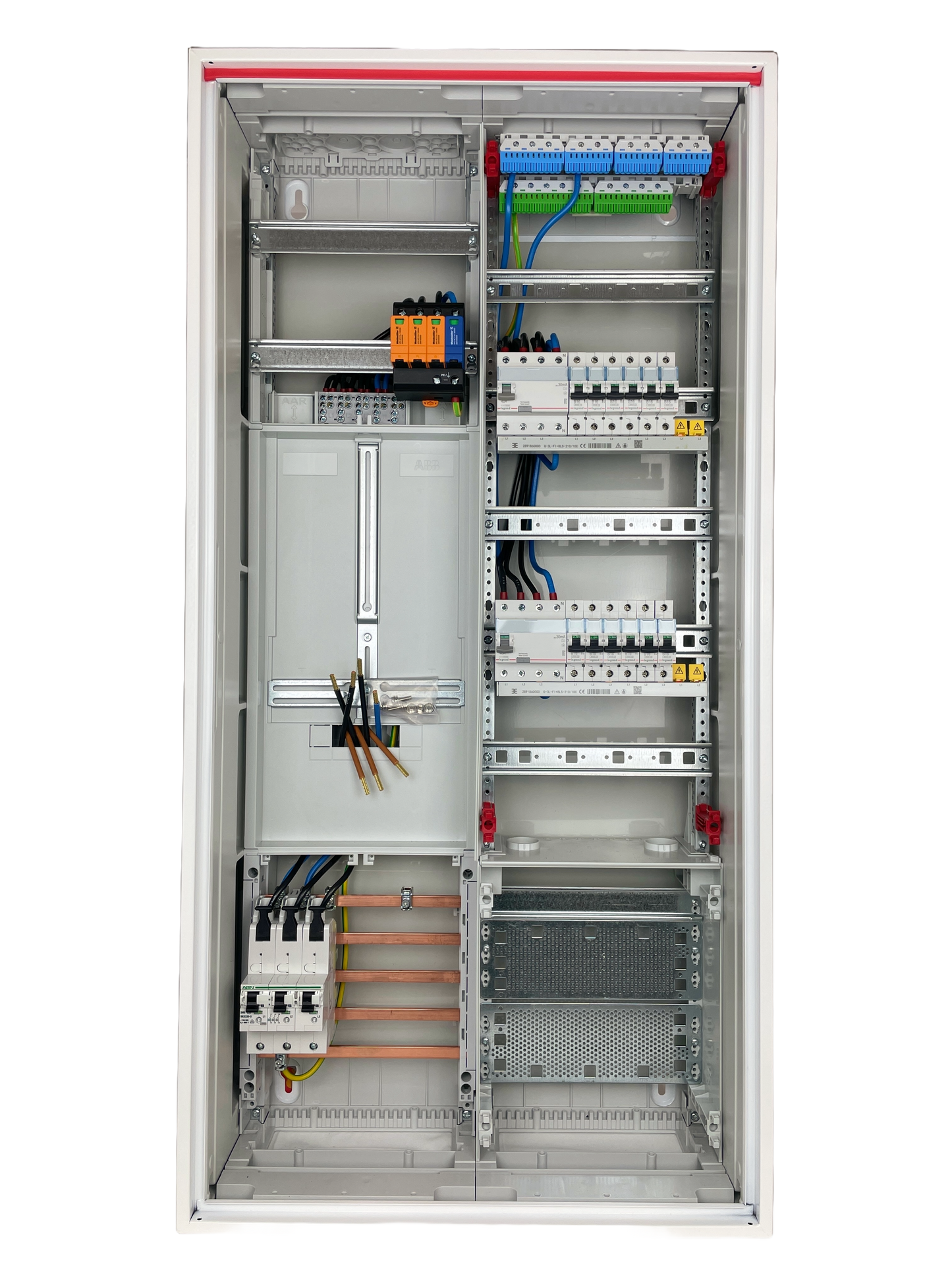 Typ 27.2 | ABB Striebel & John Zählerschrank verdrahtet | SLS | ÜSS | 2x FI | 12x B16