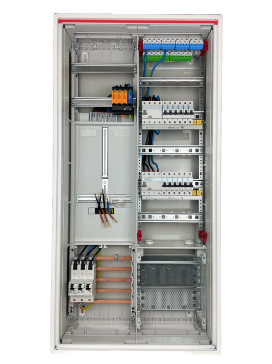 Typ 27.2 | ABB Striebel & John Zählerschrank verdrahtet | SLS | ÜSS | 2x FI | 12x B16