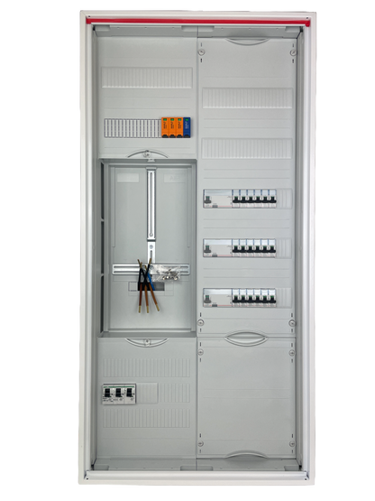 Typ 27.3 | ABB Striebel & John Zählerschrank verdrahtet | SLS | ÜSS | 3x FI | 18x B16