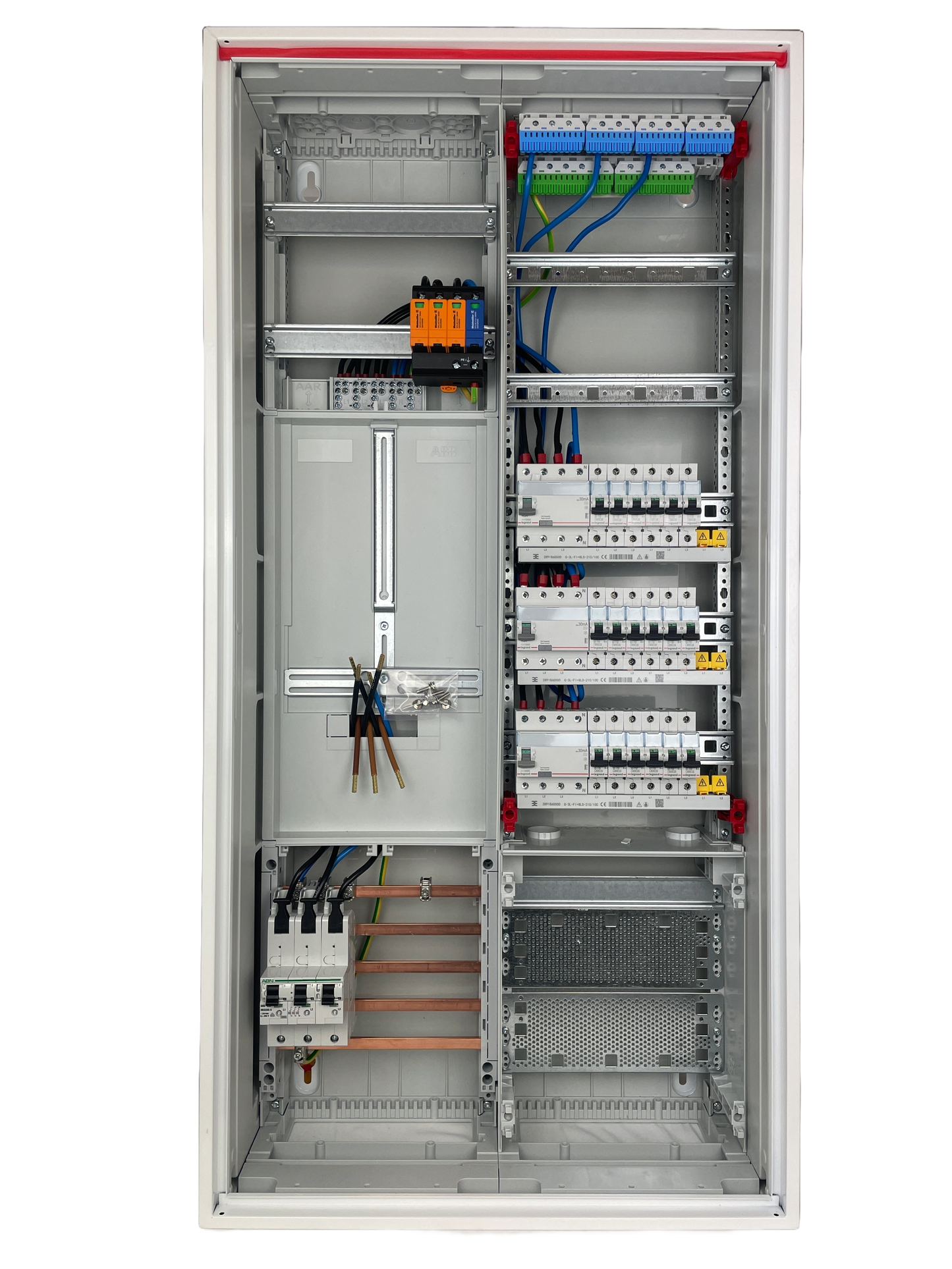 Typ 27.3 | ABB Striebel & John Zählerschrank verdrahtet | SLS | ÜSS | 3x FI | 18x B16
