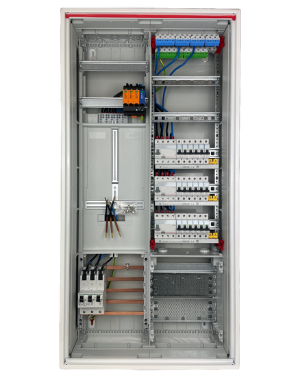 Typ 27.3 | ABB Striebel & John Zählerschrank verdrahtet | SLS | ÜSS | 3x FI | 18x B16