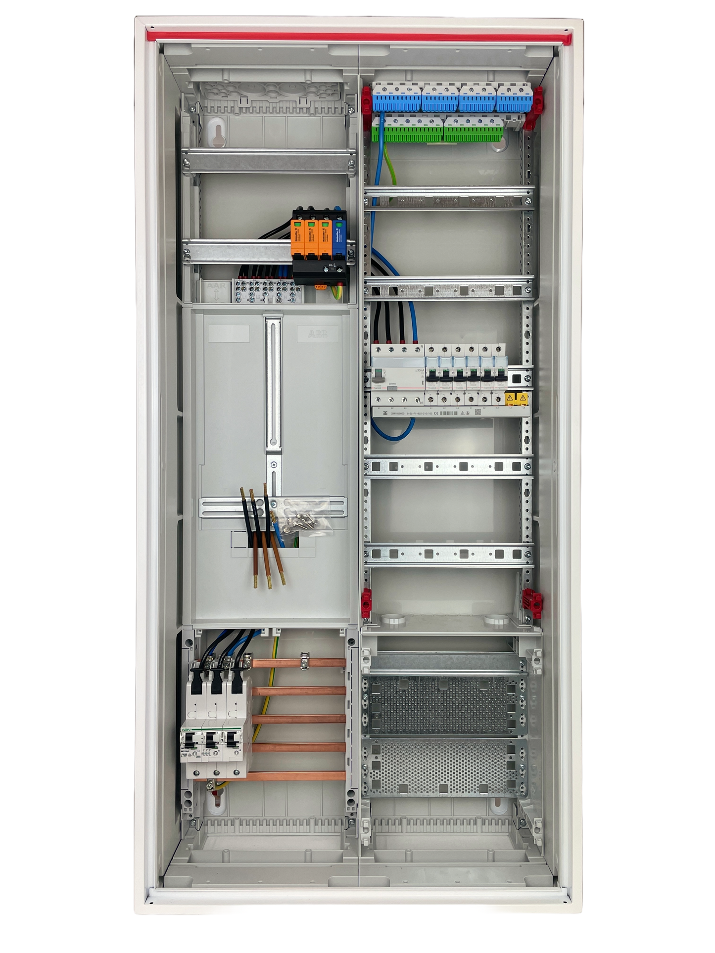Typ 27.1 | ABB Striebel & John Zählerschrank verdrahtet | SLS | ÜSS | 1x FI | 6x B16
