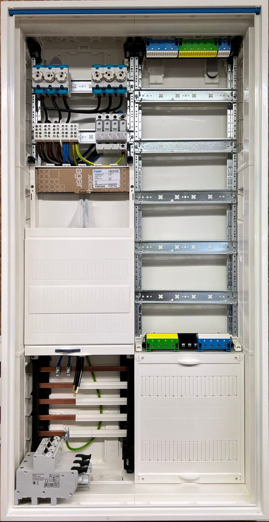 Typ 38 | Hager Zählerschrank für Photovoltaik / PV | SLS | ÜSS | 2xD0-Abgang