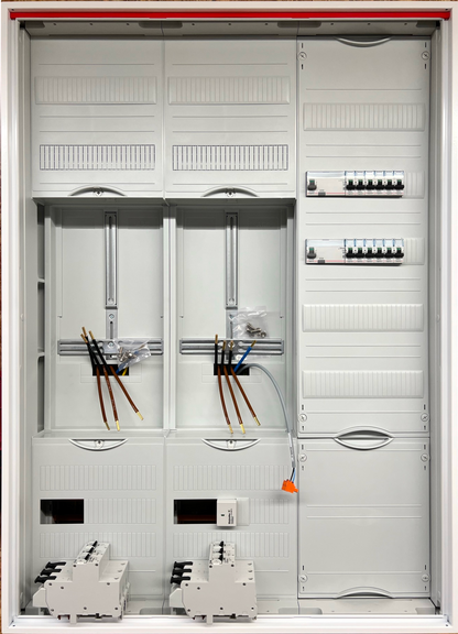 Typ 5 | ABB Striebel & John Zählerschrank verdrahtet | SLS | ÜSS | 2x FI | 12x B16