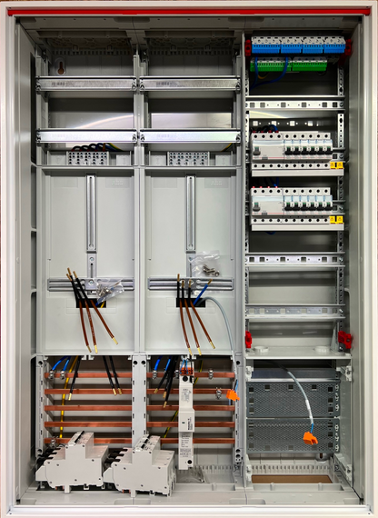 Typ 5 | ABB Striebel & John Zählerschrank verdrahtet | SLS | ÜSS | 2x FI | 12x B16