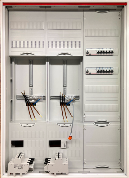 Typ 6 | ABB Striebel & John Zählerschrank verdrahtet | SLS | ÜSS | 2x FI | 12x B16