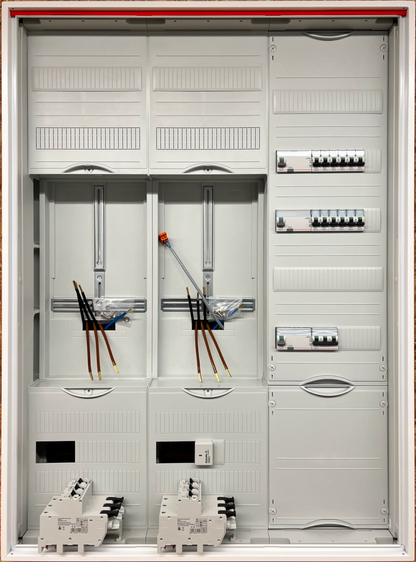 Typ 8 | ABB Striebel & John Zählerschrank verdrahtet | SLS | ÜSS | 3x FI | 12x B16A | 1x B16A 3 P.