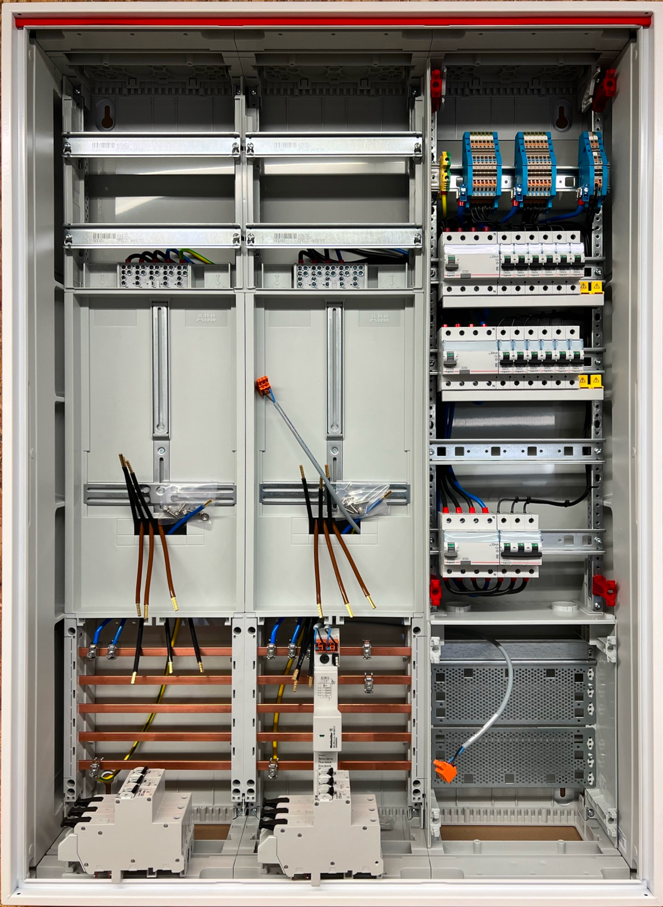 Typ 8 | ABB Striebel & John Zählerschrank verdrahtet | SLS | ÜSS | 3x FI | 12x B16A | 1x B16A 3 P.